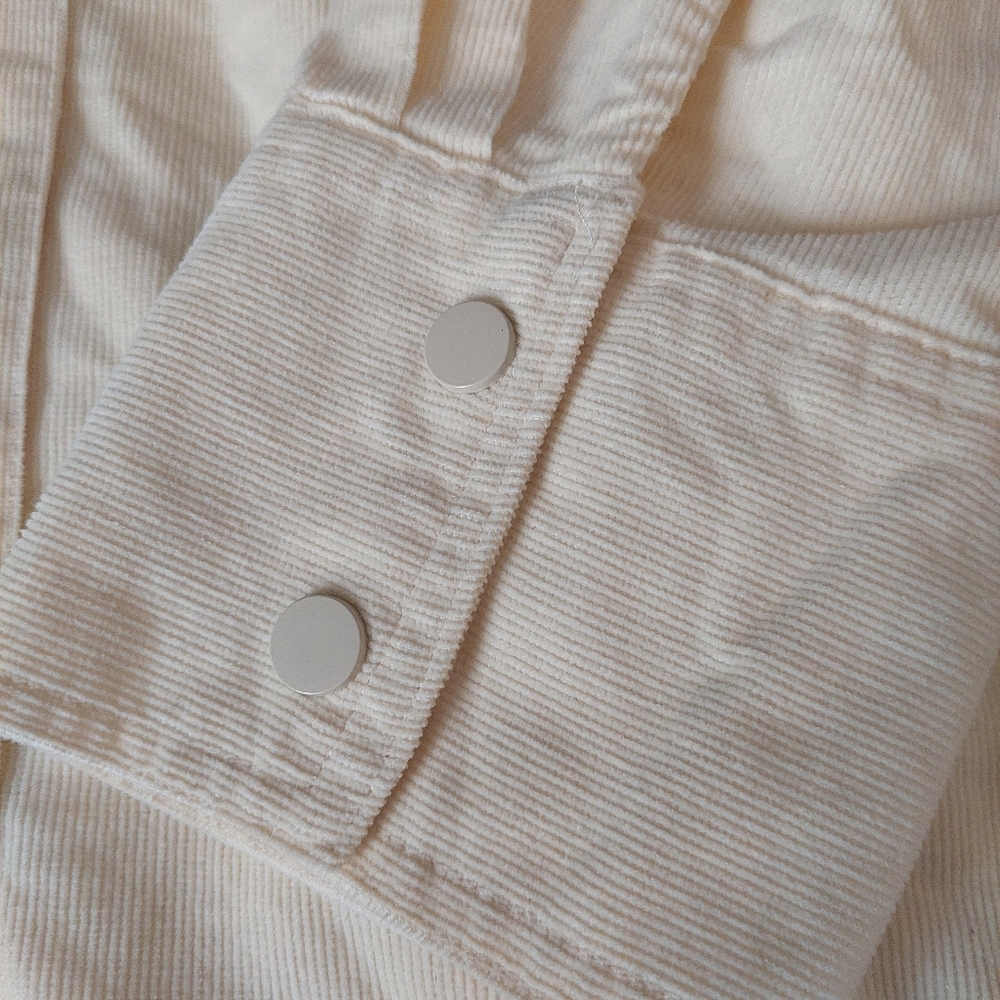 WeWoreWhat Pale Yellow Cordoroy Oversized Shirt Size M/L - Picture 4 of 5